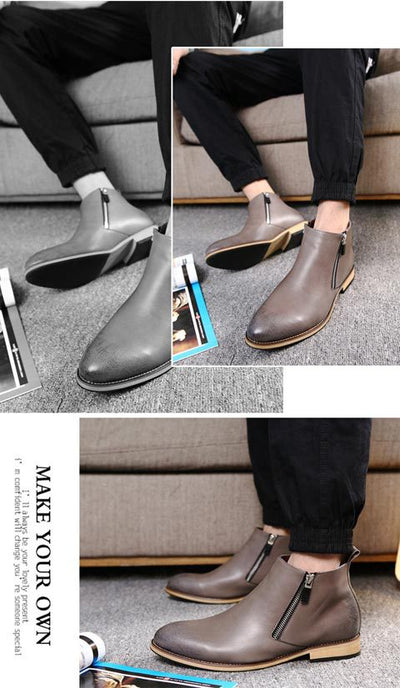 Botas Cortas Puntiagudas para Hombre - Estilo Británico Casual - Image 4