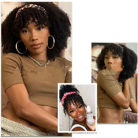 Turbante Elegante con Peluca Integrada - Volumen Explosivo para Cabello Afro - Image 8