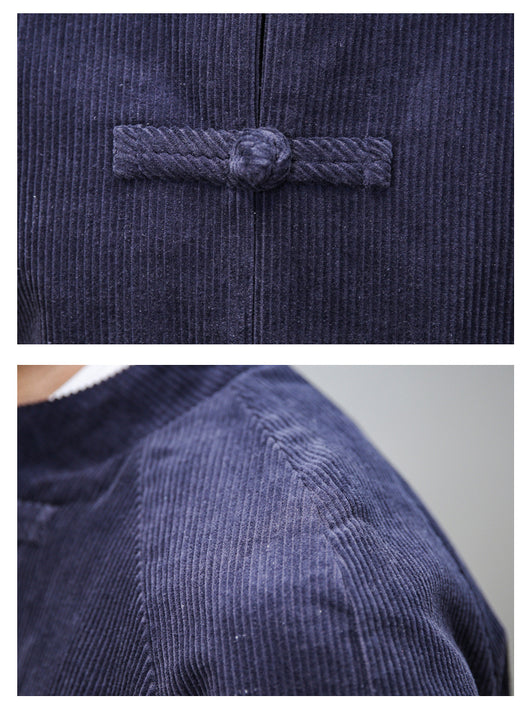 Traje Túnica Chino Hombre Pana Cuello Mao con Botones - Image 19
