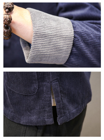 Traje Túnica Chino Hombre Pana Cuello Mao con Botones - Image 18