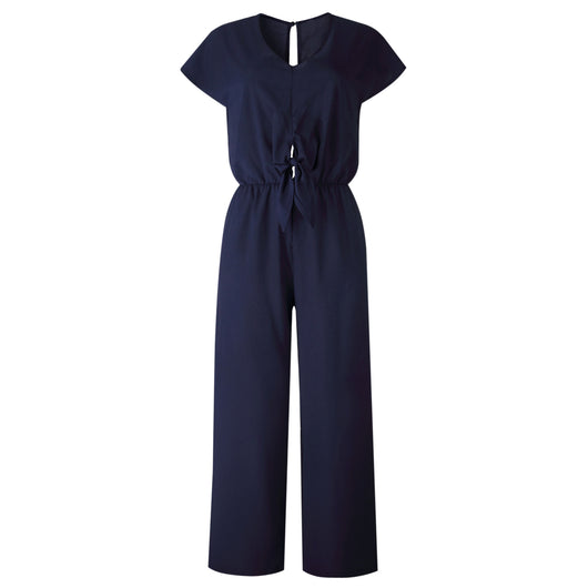 Jumpsuit Elegante Cintura Alta con Escote Halter y Cordones - Image 9