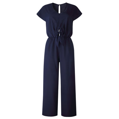 Jumpsuit Elegante Cintura Alta con Escote Halter y Cordones - Image 5