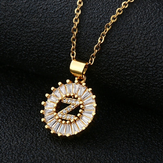 Collar de Letras Personalizadas con Circonita Cúbica y Cobre - Image 36