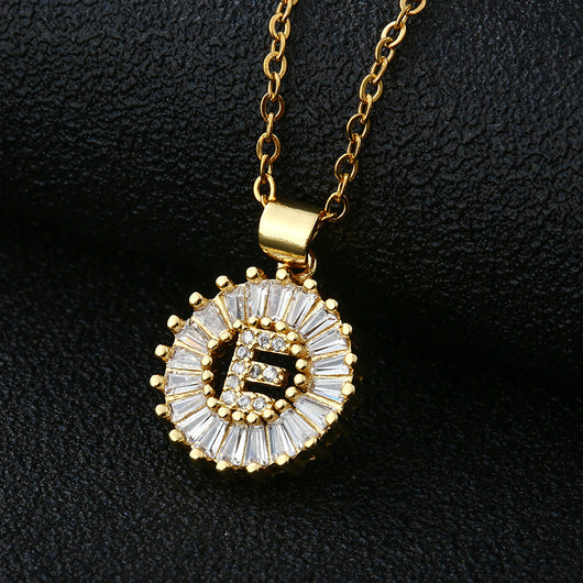 Collar de Letras Personalizadas con Circonita Cúbica y Cobre - Image 39
