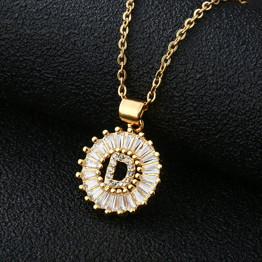 Collar de Letras Personalizadas con Circonita Cúbica y Cobre - Image 15