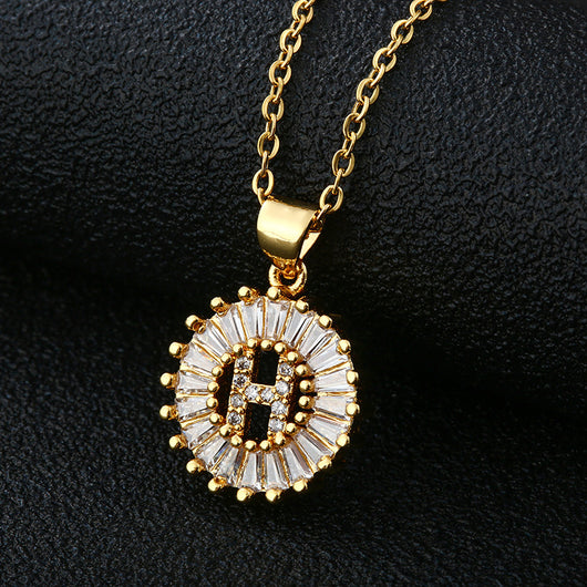 Collar de Letras Personalizadas con Circonita Cúbica y Cobre - Image 17