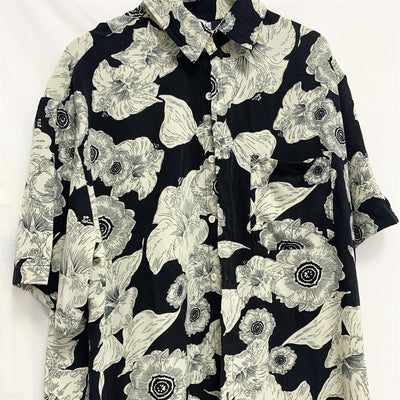 Camisa Floral Suelta Estilo Coreano Retro Hong Kong para Hombre y Pareja - Image 10