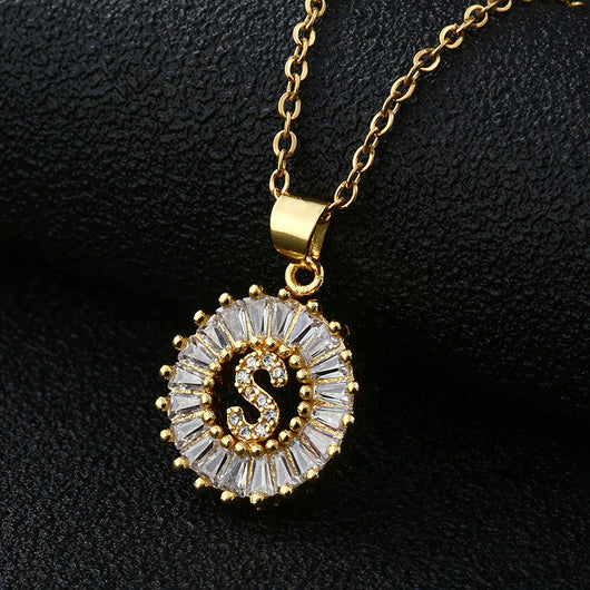 Collar de Letras Personalizadas con Circonita Cúbica y Cobre - Image 25