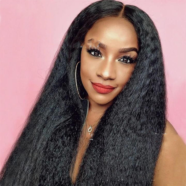 Extensiones de Cabello Liso Largo Negro Voluminoso Sección Media
