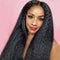 Extensiones de Cabello Liso Largo Negro Voluminoso Sección Media