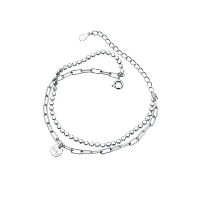 Pulsera Doble Inicial Plata 925 Coreana - Joyería Elegante para Mujer - Image 7
