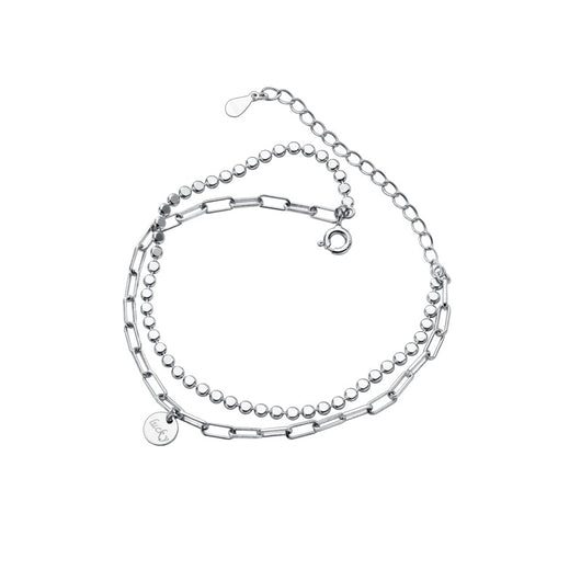 Pulsera Doble Inicial Plata 925 Coreana - Joyería Elegante para Mujer - Image 3