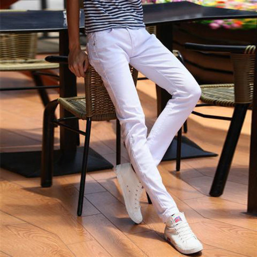 Pantalones Vaqueros Slim Fit Elásticos Estilo Coreano para Hombre - Image 11