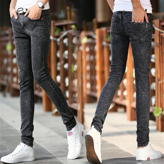 Pantalones Vaqueros Slim Fit Elásticos Estilo Coreano para Hombre - Image 12