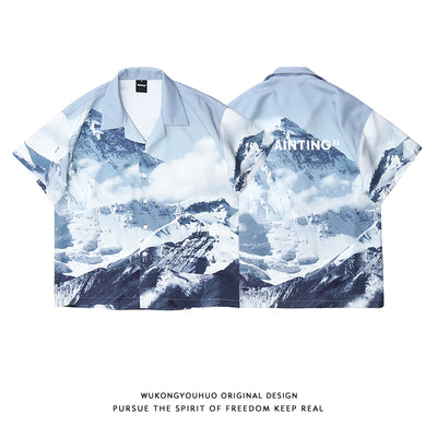 Chaqueta Camiseta Estampado Montaña Nevada Unisex - Image 4