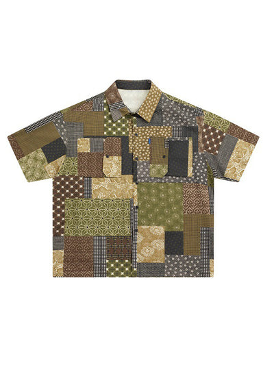 Camisa Japonesa de Algodón Verde Café - Diseño Floral Anacardo Unisex - Image 5