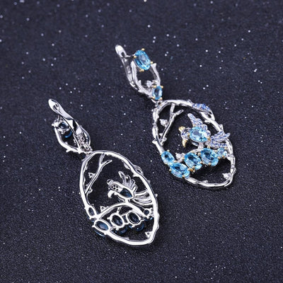 Aretes de Topacio Azul Natural en Plata 925 Esterlina - Joyería Artesanal para Mujer - Image 10