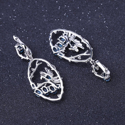 Aretes de Topacio Azul Natural en Plata 925 Esterlina - Joyería Artesanal para Mujer - Image 5
