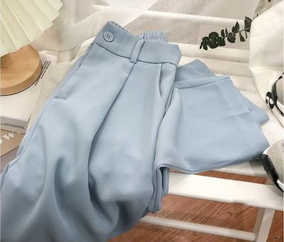 Pantalones Rectos Mujer Cintura Alta Estilo Coreano Primavera Verano Negro Ajustado Elegante - Image 9