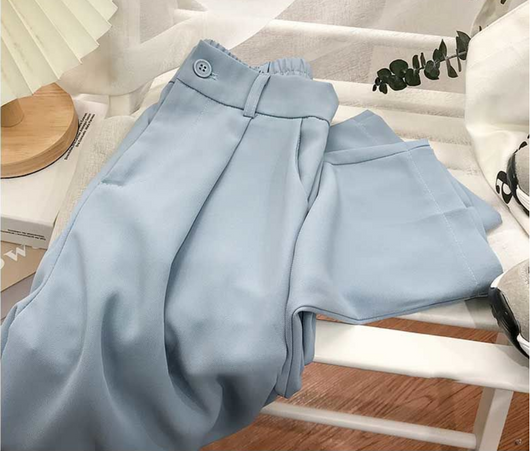 Pantalones Rectos Mujer Cintura Alta Estilo Coreano Primavera Verano Negro Ajustado Elegante - Image 9