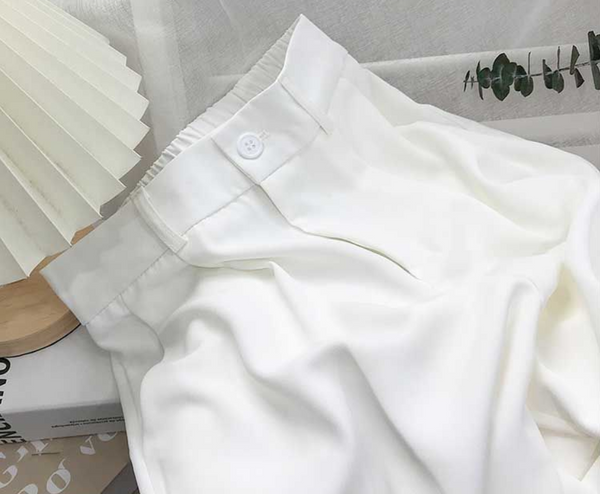 Pantalones Rectos Mujer Cintura Alta Estilo Coreano Primavera Verano Negro Ajustado Elegante
