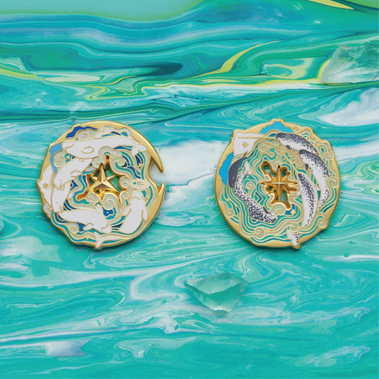 Broche Diseñador Ballena Narval Luminoso - Joya Pareja Día de la Reina