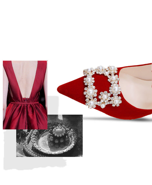 Zapatos de Novia Stiletto con Perlas y Brillantes - Image 13
