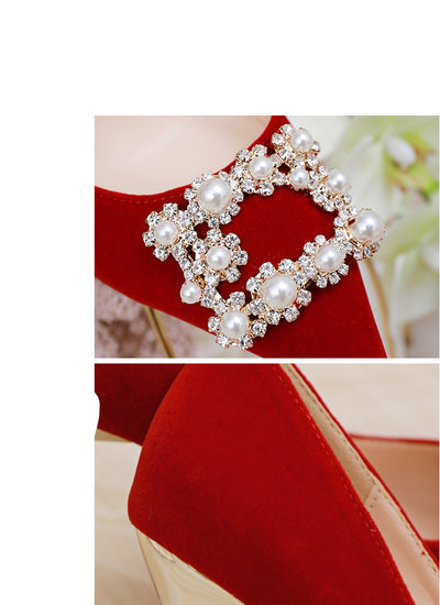 Zapatos de Novia Stiletto con Perlas y Brillantes - Image 6