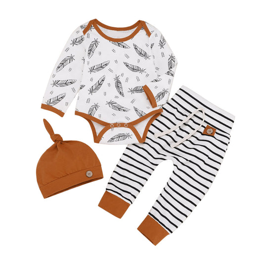 Conjunto de Tres Piezas con Capucha y Rayas Pluma - Image 4