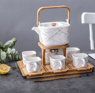 Juego de Té de Cerámica con Flores y Frutas, Tazas de Café, Tetera, Estilo Nórdico Europeo - Image 27