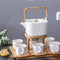 Juego de Té de Cerámica con Flores y Frutas, Tazas de Café, Tetera, Estilo Nórdico Europeo