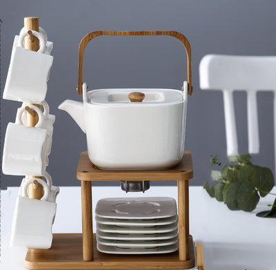 Juego de Té de Cerámica con Flores y Frutas, Tazas de Café, Tetera, Estilo Nórdico Europeo - Image 7