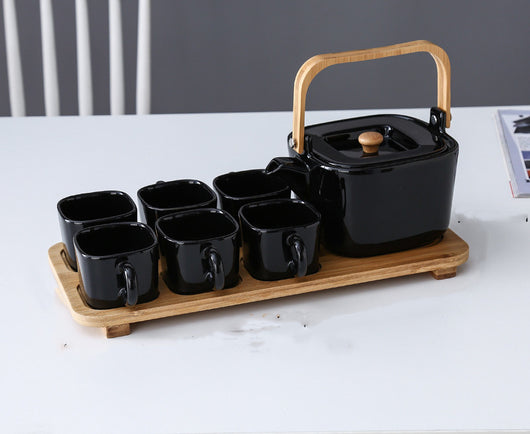 Juego de Té de Cerámica con Flores y Frutas, Tazas de Café, Tetera, Estilo Nórdico Europeo - Image 12