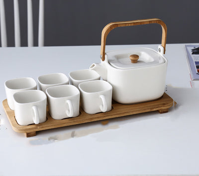 Juego de Té de Cerámica con Flores y Frutas, Tazas de Café, Tetera, Estilo Nórdico Europeo - Image 8