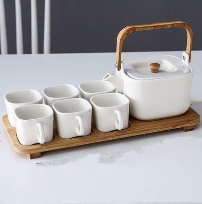 Juego de Té de Cerámica con Flores y Frutas, Tazas de Café, Tetera, Estilo Nórdico Europeo - Image 13