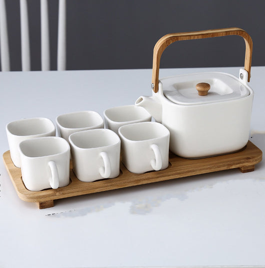 Juego de Té de Cerámica con Flores y Frutas, Tazas de Café, Tetera, Estilo Nórdico Europeo - Image 13