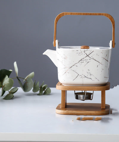 Juego de Té de Cerámica con Flores y Frutas, Tazas de Café, Tetera, Estilo Nórdico Europeo - Image 14