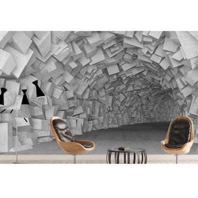 Papel Mural 3D Efecto Profundidad Estilo Industrial para Restaurante, Bar y Sala de Estar - Image 10