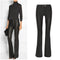 Pantalones Retro Clásicos Talle Alto Ajustados Acampanados Estilo Europeo