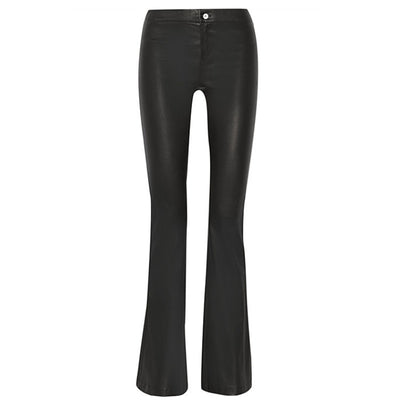 Pantalones Retro Clásicos Talle Alto Ajustados Acampanados Estilo Europeo - Image 9