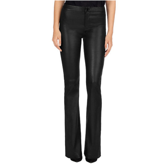 Pantalones Retro Clásicos Talle Alto Ajustados Acampanados Estilo Europeo - Image 11