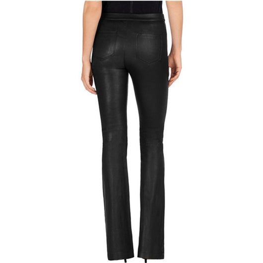 Pantalones Retro Clásicos Talle Alto Ajustados Acampanados Estilo Europeo - Image 7