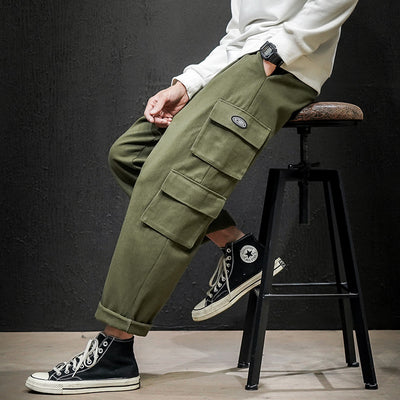 Pantalones Casuales Talla Grande con Bolsillos Amplios Corte Recto