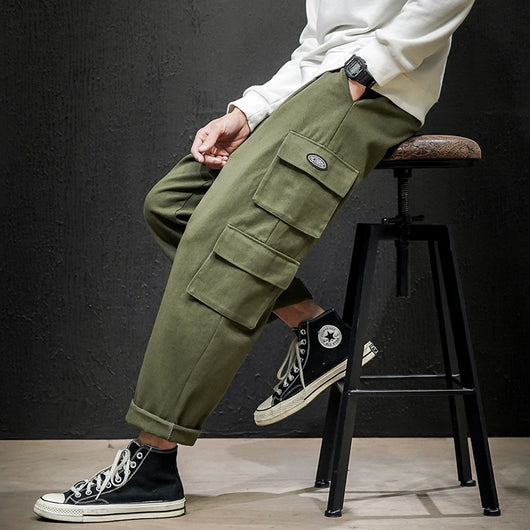 Pantalones Casuales Talla Grande con Bolsillos Amplios Corte Recto