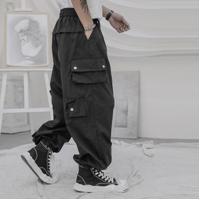 Pantalones Deportivos Overol Hombre Corte Recto Suelto Negro Estilo Casual Americano - Image 11