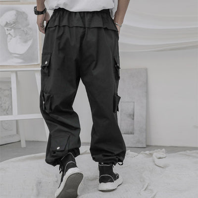 Pantalones Deportivos Overol Hombre Corte Recto Suelto Negro Estilo Casual Americano - Image 8