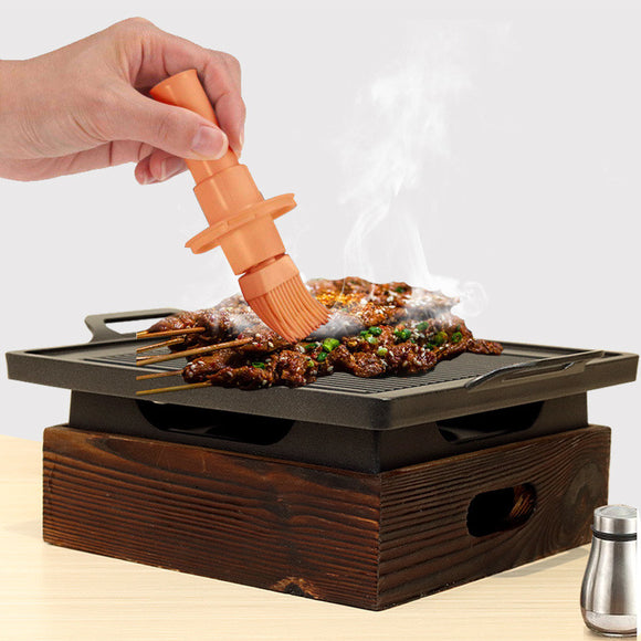 Parrilla Coreana sin Humo con Base de Madera
