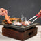 Parrilla Coreana sin Humo con Base de Madera