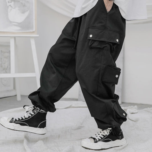 Pantalones Deportivos Overol Hombre Corte Recto Suelto Negro Estilo Casual Americano - Image 2