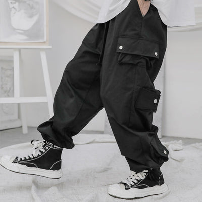 Pantalones Deportivos Overol Hombre Corte Recto Suelto Negro Estilo Casual Americano - Image 2